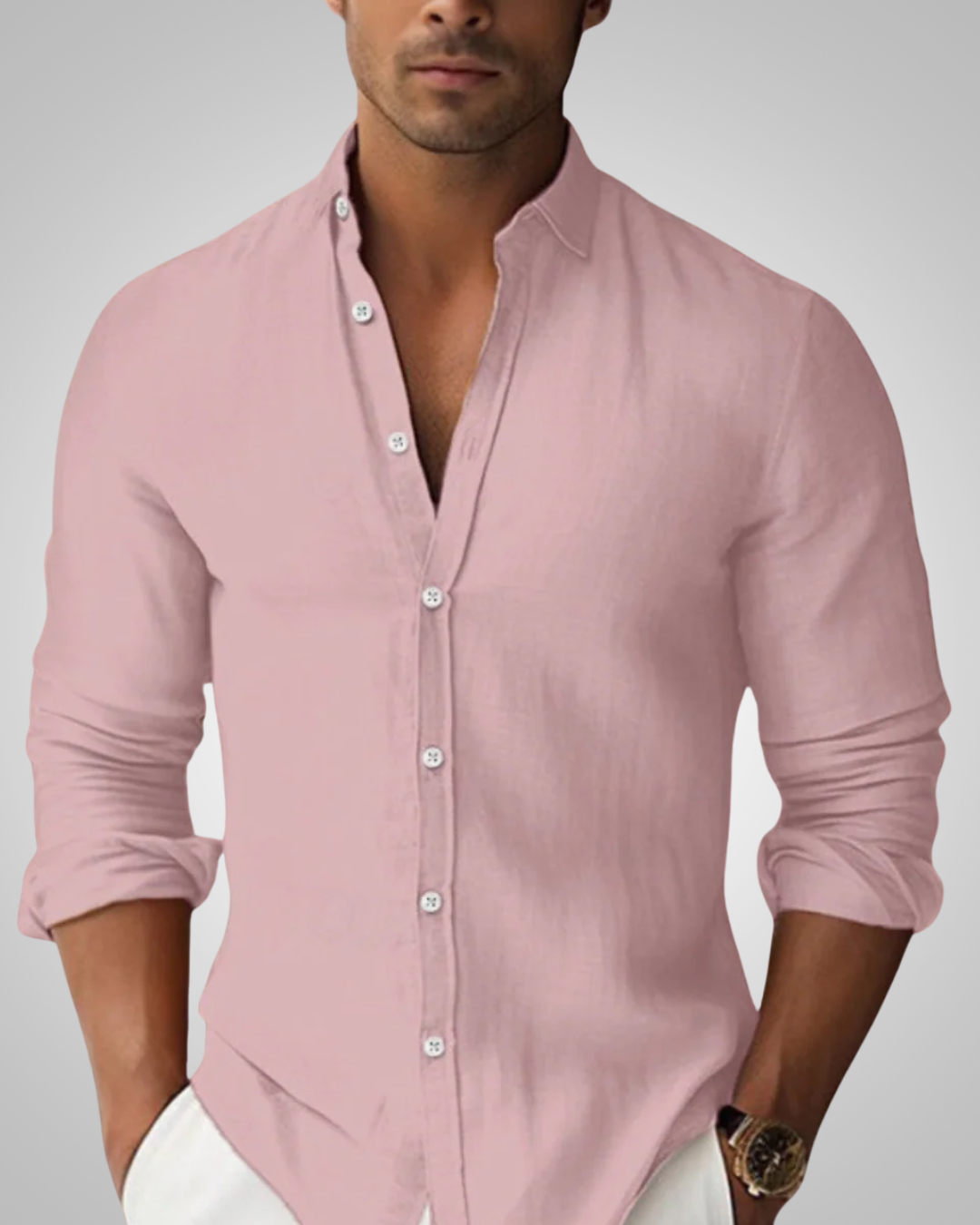 Zachary | Herre Afslappet Med Knapper Sommer Skjorte