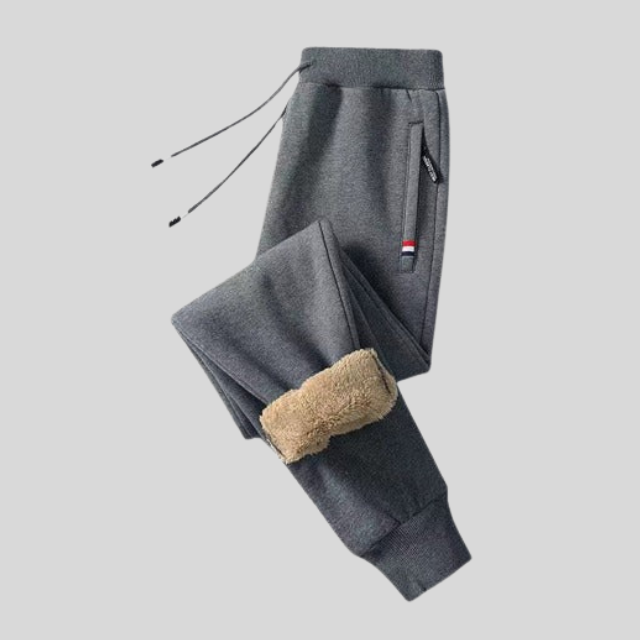 Forede joggingbukser i lammeuld til mænd og kvinder – varme vinter sweatpants med snøre og sidelommer