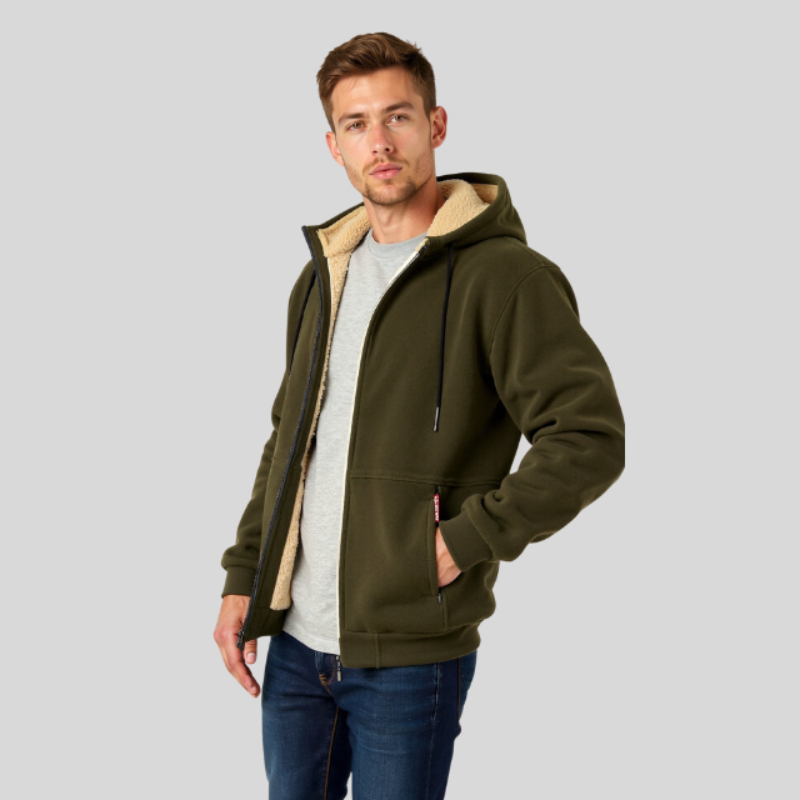 Hoodie til mænd med hætte og lynlåslukning | Afslappet stil til efterår og vinter