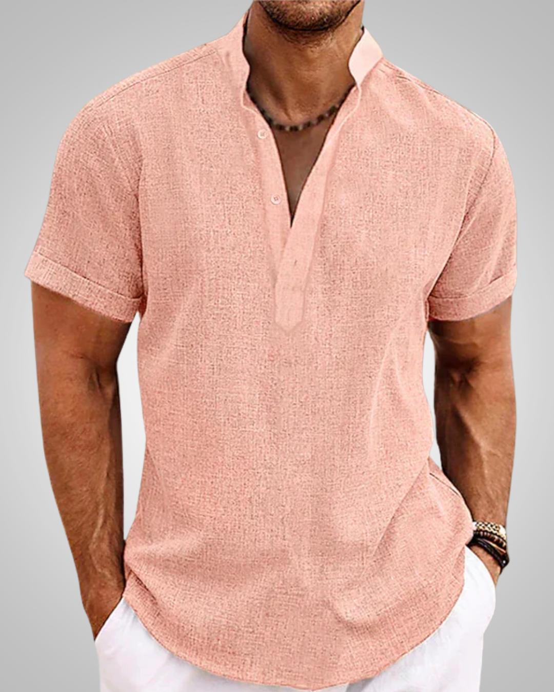 Bradley | Herre Kortærmet Casual Henley Skjorte