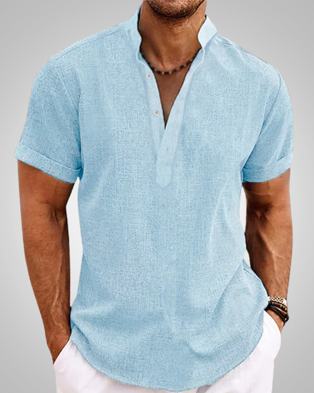 Bradley | Herre Kortærmet Casual Henley Skjorte