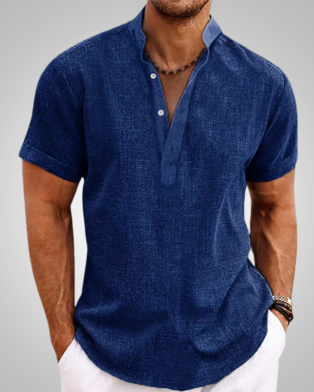 Bradley | Herre Kortærmet Casual Henley Skjorte