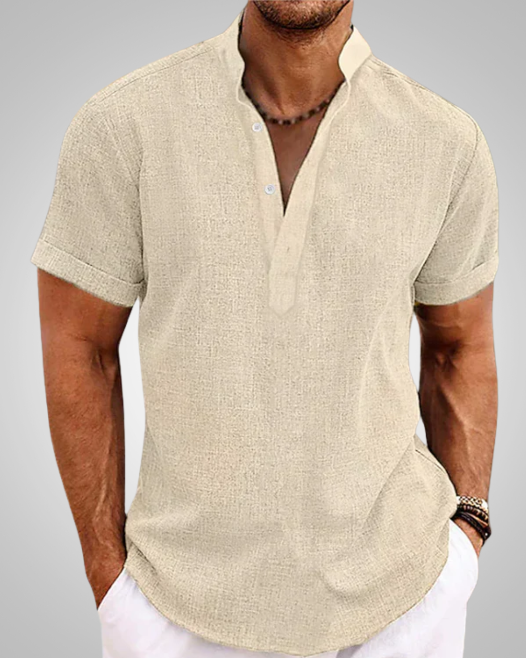 Bradley | Herre Kortærmet Casual Henley Skjorte