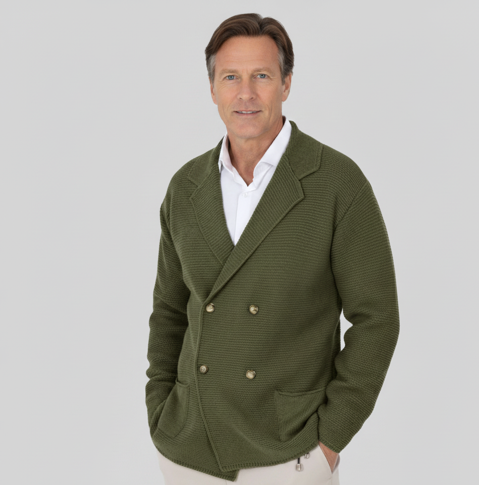 Emil | Cardigan til mænd med dobbeltknap i blødt strik