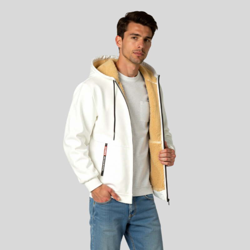 HERREHOODIE MED LYNLÅS | MED MAVELOMME