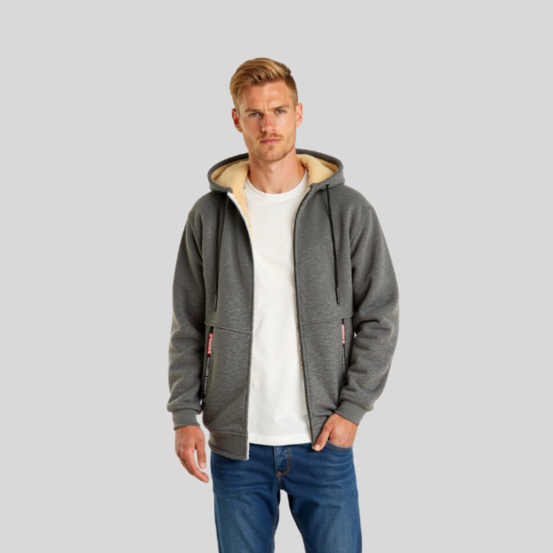 HERREHOODIE MED LYNLÅS | MED MAVELOMME