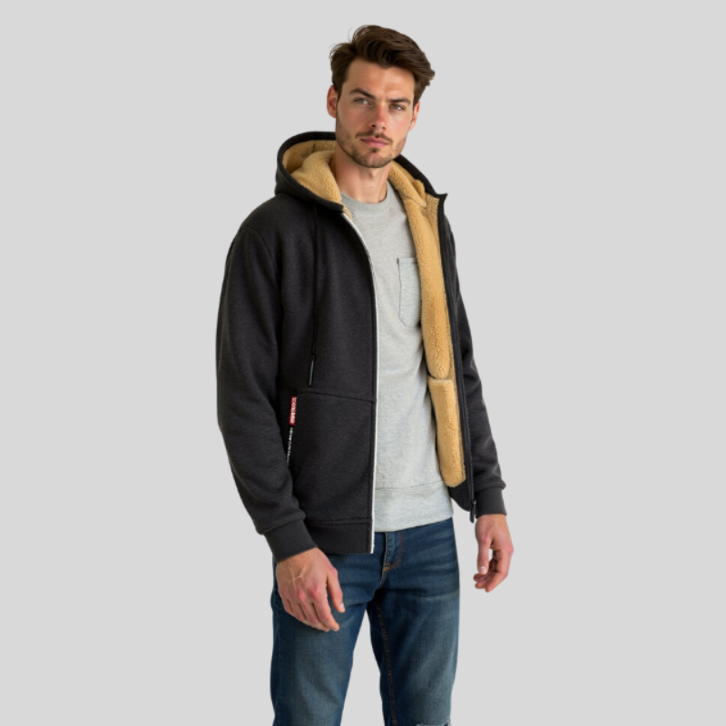 HERREHOODIE MED LYNLÅS | MED MAVELOMME