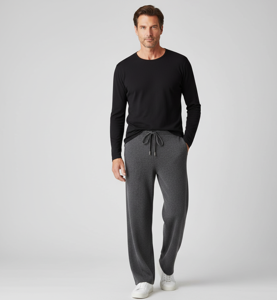 HERRE SWEATPANTS MED SNOR | WIDE LEG