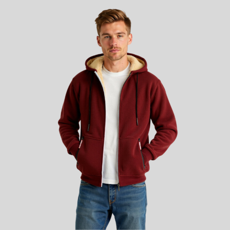 Hoodie til mænd med hætte og lynlåslukning | Afslappet stil til efterår og vinter