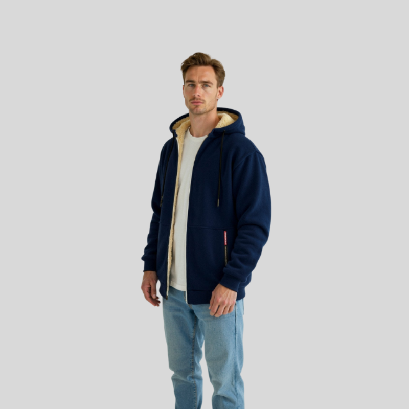 Hoodie til mænd med hætte og lynlåslukning | Afslappet stil til efterår og vinter